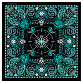 Wholesale Blue Paisley Retro Skulls Cotton Bandana Face Cover For Bikers